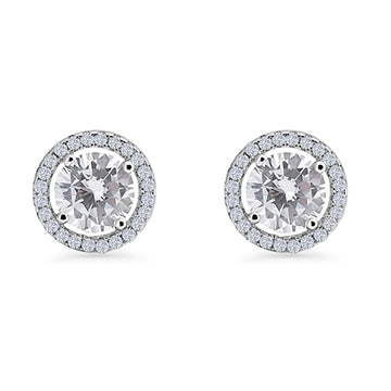 Round Halo Stud Earring
